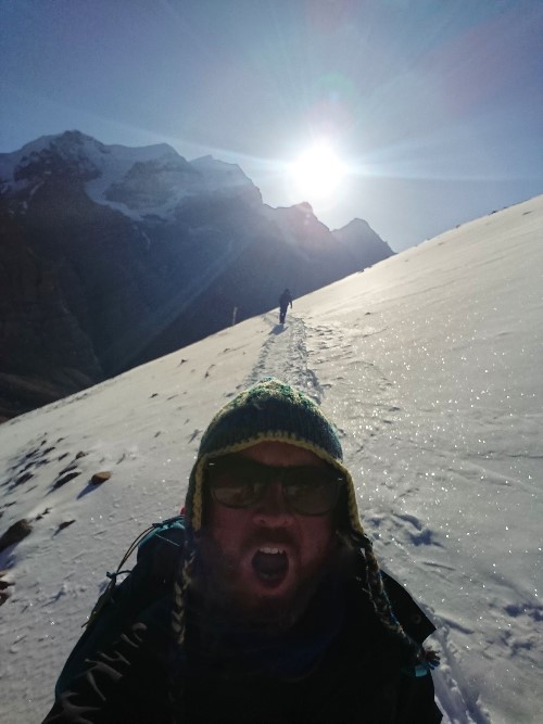A selfie I took, near the top of the Annapurna Circuit of the Himalayas in Nepal